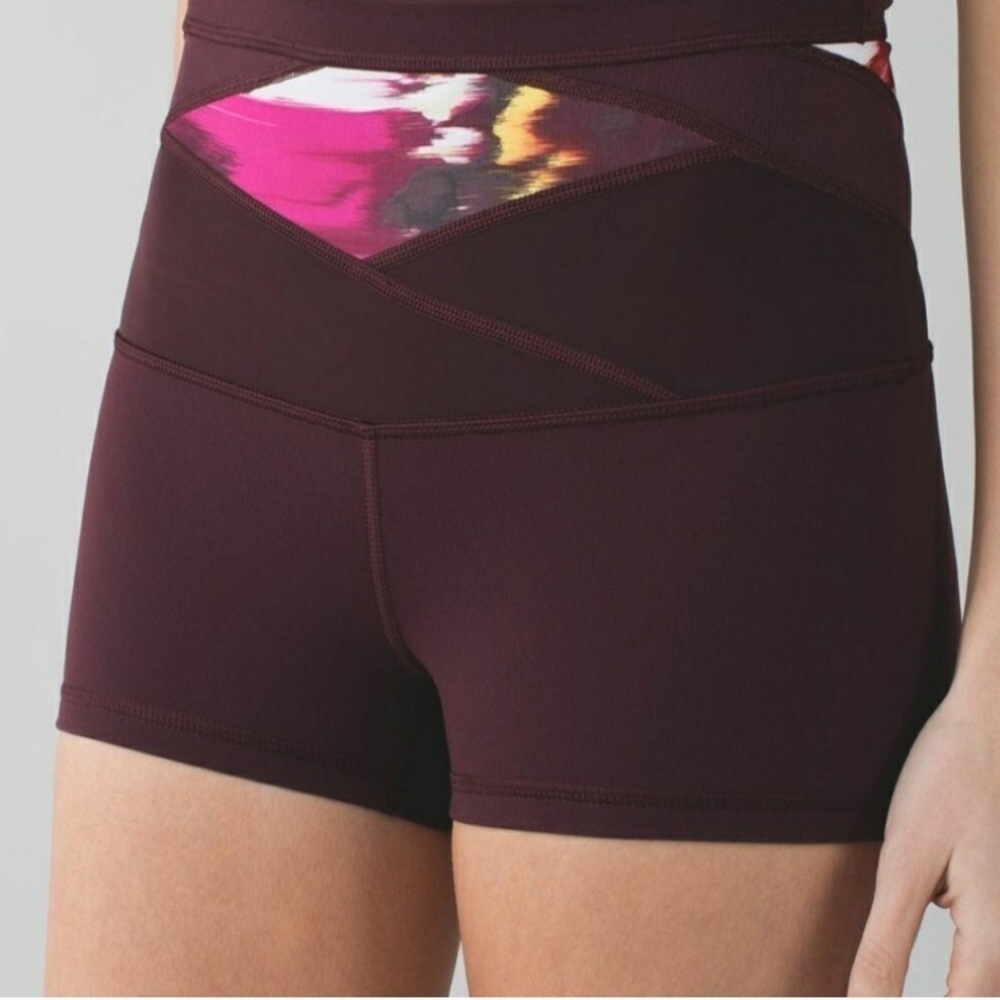 Lululemon maroon boogie shorts